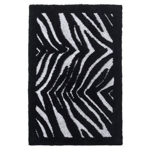 Zebra Pattern Black and White Bath Bathroom Rug Mat