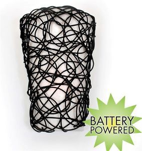 Exciting Lighting Battery Powered LED Wall Sconce White Black w Flicker Mode