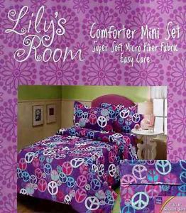 Groovy Peace Signs Purple Full Comforter Sheets Pillowshams 7pc Bedding Set New