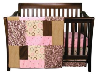 Trend Lab Sweet Safari Pink 3 Piece Crib Bedding Set