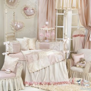 Glenna Jean Baby Girl Pink Vintage Designer Crib Nursery Best Bedding Quilt Set