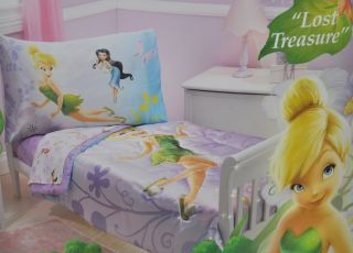 New Disney Tinkerbell Fairies 7pc Toddler Bedding Set Quilt Sheets Valance Cot