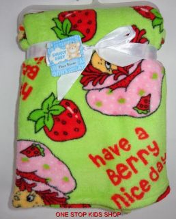 Strawberry Shortcake Plush Throw Blanket Infant Toddler Girls Bedding