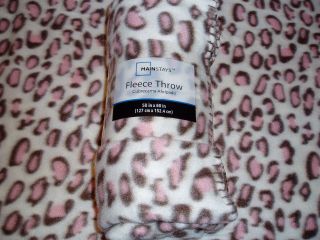 " Pink Leopard Jaguar Cheetah" Animal Print Fleece Throw Blanket 50" x 60" New