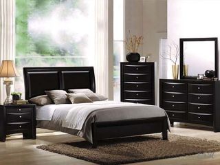 New 5pc Ireland Contemporary Black Finish Wood Low Profile Bedroom Set