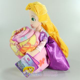 Disney Tangled Princess Rapunzel 12" Plush Doll and Fleece Throw Blanket Set