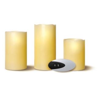 Sarah Peyton New Ivory 3 Piece Flameless LED Candle Set with Remote BHFO
