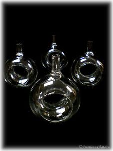 New Bud Vase Rings Clear Hand Blown Glass Napkin Ring Set Qty 4