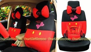 New Disney Mickey Minnie Mouse Car Seat Covers Accessories Set 18pcs M016