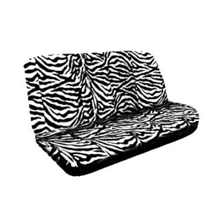 15pc Set Seat Cover Black White Zebra Animal Print Floor Mat Wheel Belt Head Pad