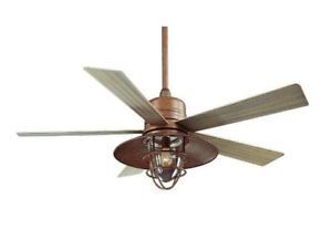 Hampton Bay Metro 54 inch Indoor Outdoor Ceiling Fan with Light Kit Copper