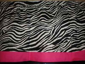 Zebra Print with Hot Pink Border Valance Curtain Window Treatment Kids Bedroom