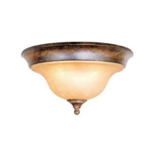 New 2 Light SM Flush Mount Ceiling Lighting Fixture Bronze Honey Linen Glass