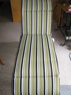 Chaise Lounge Cushion Patio Kensington Stripe Victoria India Reversible New