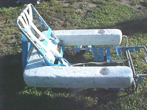 Vtg Mid Century Swimming Pool Outdoor Aluminum Floating Lawn Chaise Lounge Chair