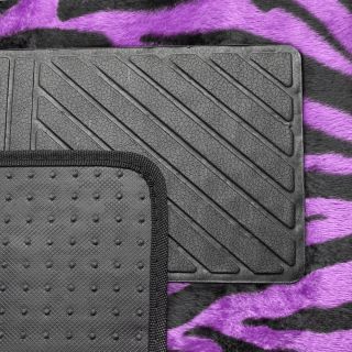 Purple Zebra Tiger Print Seat Covers Set Floor Mats Car SUV Truck Van
