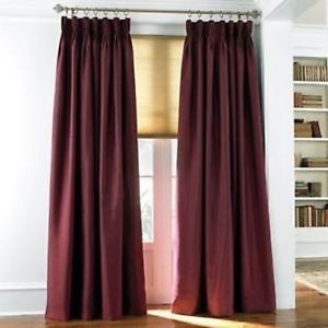 Chris Madden Mystique Interlined Drapes Royal Burgundy Pinch Pleated Curtains