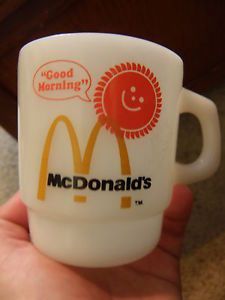 Fire King McDonald's Vintage Milk Glass Coffee Mug Vintage Glassware