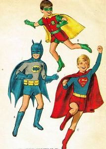 1960s Unused Official Batman Robin Superman Costume Pattern Toddler Small 2 4