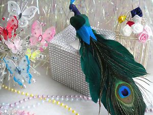 Peacock Bird Feathered Tail Wedding Decoration Christmas Ornament Craft Supplies
