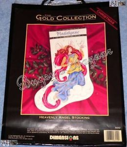 Dimensions Gold Heavenly Angel Counted Cross Stitch Christmas Stocking Kit