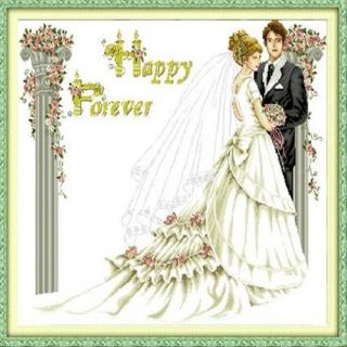 New Counted DIY Wedding Cross Stitch Kit with Needles