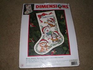 Dimensions Merry Kittens Stocking Cross Stitch Kit 16" Long Christmas Cat