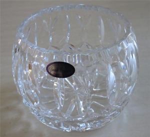 Ofnah Polish Lead Crystal Glass Rose Bowl Hand Cut Glass Lead Crystal Bowl