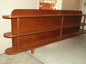 Vtg 1950's Mid Century Bookcase Shelf Flat Screen TV Wall Stand Curio Cabinet