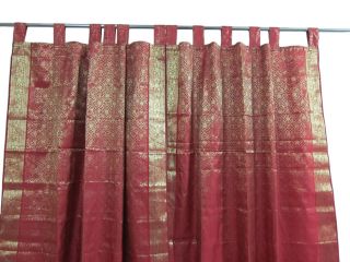 Indian Sari Curtains Dark Red Saree Curtain India Drapes Panel Door on ...