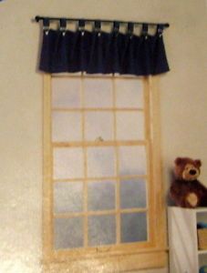 Home Trends Indigo Blue Jean Denim Buckle Tab Top Valance Curtain 55 x 15