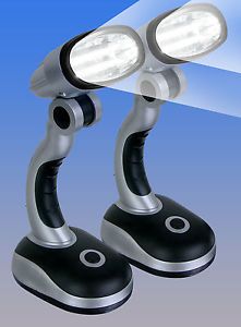 Set of 2 Cordless Electric Portable Desk Lamp Desk Light 12 Bright LED Battery