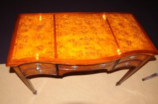 George II Writing Desk Bureau Serpentine Desks Burl Walnut