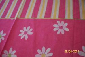 Cute Pink White Yellow Daisies Stripes Floral Twin Duvet Comforter Cover Bedding