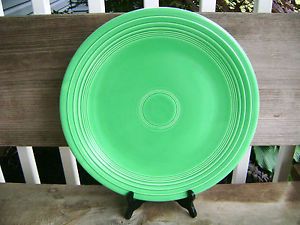 Vintage Green Fiesta Ware Large 15" Chop Plate Charger Mint