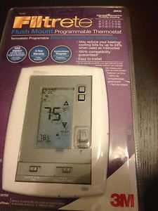 Filtrete Programmable Flush Mount Thermostat Recessed 3M36 Touch Screen New