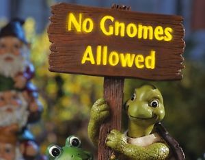 Lighted Gnome Sign Turtle Frog Garden Statue Outdoor Lawn Ornament Yard Decor