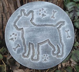 Plastic Plaque Dog Bull Terrier Mold Garden Plaque Decorative Stepping Stone