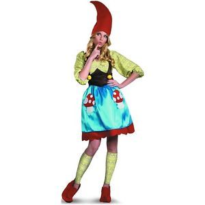 MS Gnome Costume Adult Garden Girl Halloween Fancy Dress