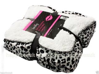 Luxury Soft Bed Sofa Blanket Throw Reversible Leopard Cheetah Print Microsherpa