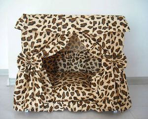 Charm Princess Pet Dog Cat Handmade Bed House Leopard Print