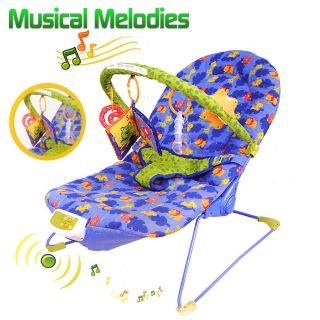 Baby Bouncer Rocker Chair with Vibration Soothing Music Hanging Toys