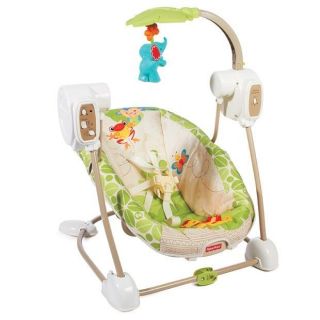 New Fisher Price Rainforest Friends Space Saver Infant Baby Swing and Seat