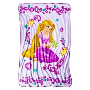 New Disney Tangled Rapunzel Fleece Micro Raschel Throw Blanket Twin Bed Girl