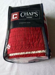 New Ralph Lauren Chaps Dylan Standard Pillow Sham Red White