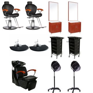 2X Salon Equipment Styling Station Chair Mat Shampoo Bowl Dryer Package DP 50