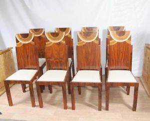 Set Art Deco Dining Chairs Inlay Chair 1920s Furniture