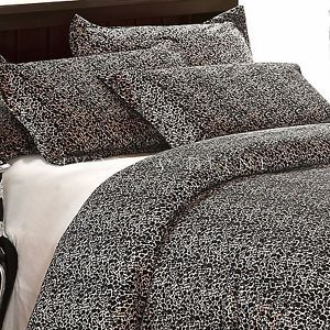 New Luxury Leopard Fur King Sz DOONA Duvet Quilt Cover Animal Print Bedding Set