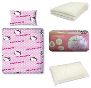 Toddler Junior Hello Kitty Comic Cot Bed Duvet Quilt Cover Bedding Set 328122