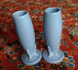 Fiesta Ware Periwinkle Blue Bud Vases Pair